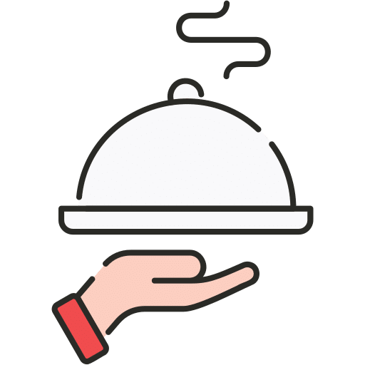 Catering food serving icon with covered dish