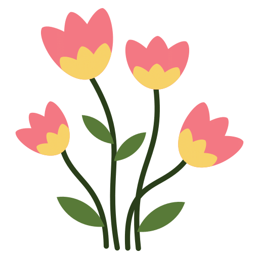 Floral icon with pink and yellow flowers